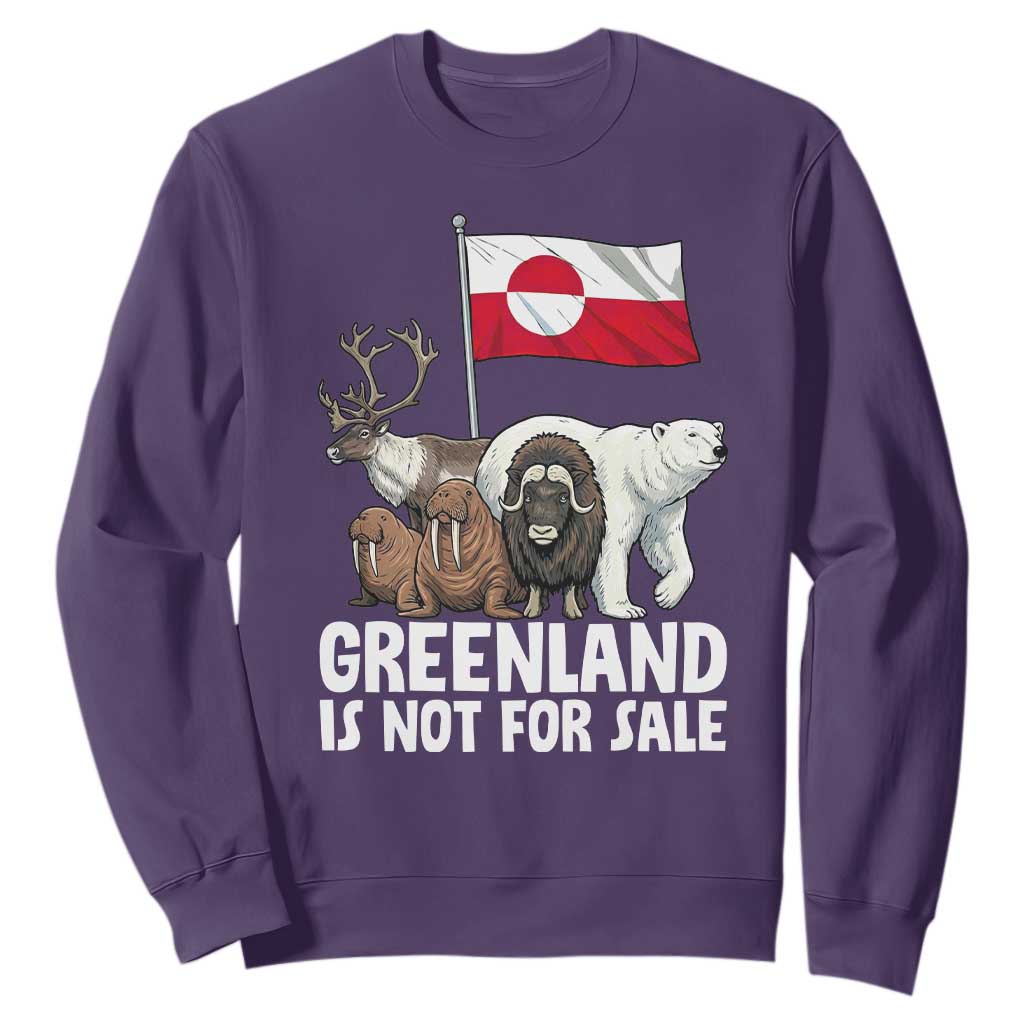 Greenland Is Not For Sale Sweatshirt Arctic Animal Resist Protest Greenland Flag TS02 Purple Print Your Wear
