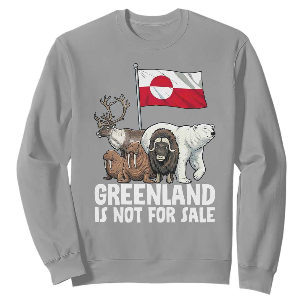 Greenland Is Not For Sale Sweatshirt Arctic Animal Resist Protest Greenland Flag TS02 Sport Gray Print Your Wear