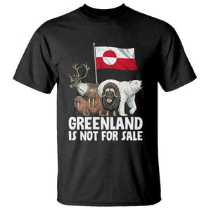 Greenland Is Not For Sale T Shirt - Arctic Animal Resist Protest Greenland Flag Tee TS02 Black Print Your Wear