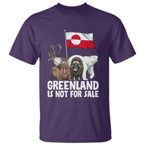 Greenland Is Not For Sale T Shirt - Arctic Animal Resist Protest Greenland Flag Tee TS02 Purple Print Your Wear