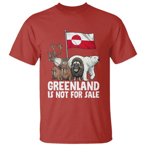 Greenland Is Not For Sale T Shirt - Arctic Animal Resist Protest Greenland Flag Tee TS02 Red Print Your Wear
