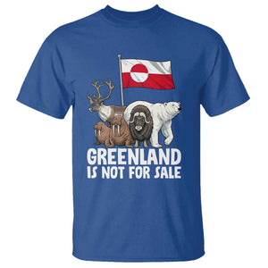 Greenland Is Not For Sale T Shirt - Arctic Animal Resist Protest Greenland Flag Tee TS02 Royal Blue Print Your Wear