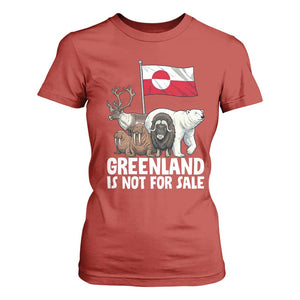 Greenland Is Not For Sale T Shirt For Women Arctic Animal Resist Protest Greenland Flag TS02 Red Print Your Wear