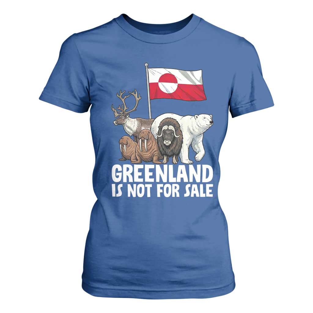 Greenland Is Not For Sale T Shirt For Women Arctic Animal Resist Protest Greenland Flag TS02 Royal Blue Print Your Wear