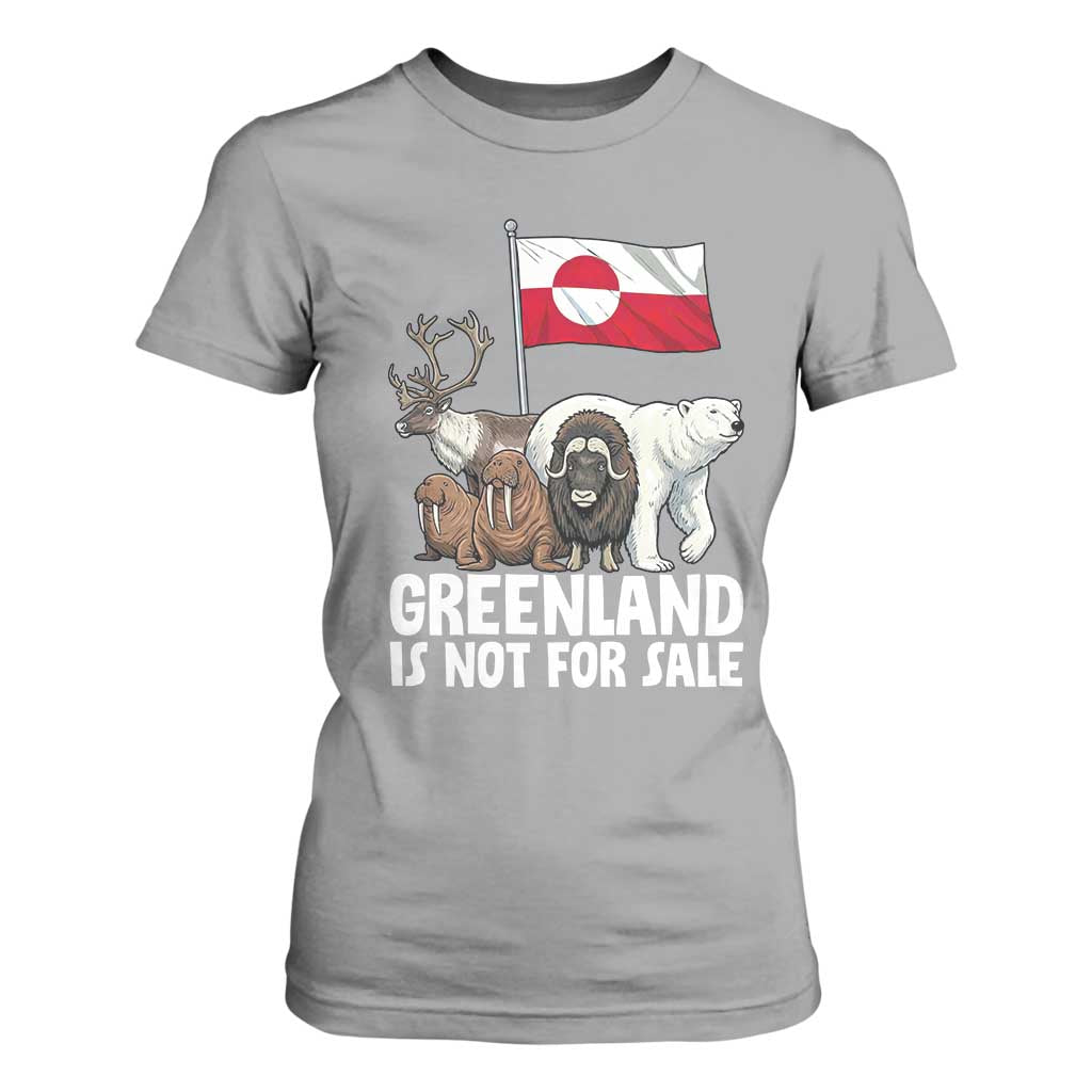 Greenland Is Not For Sale T Shirt For Women Arctic Animal Resist Protest Greenland Flag TS02 Sport Gray Print Your Wear