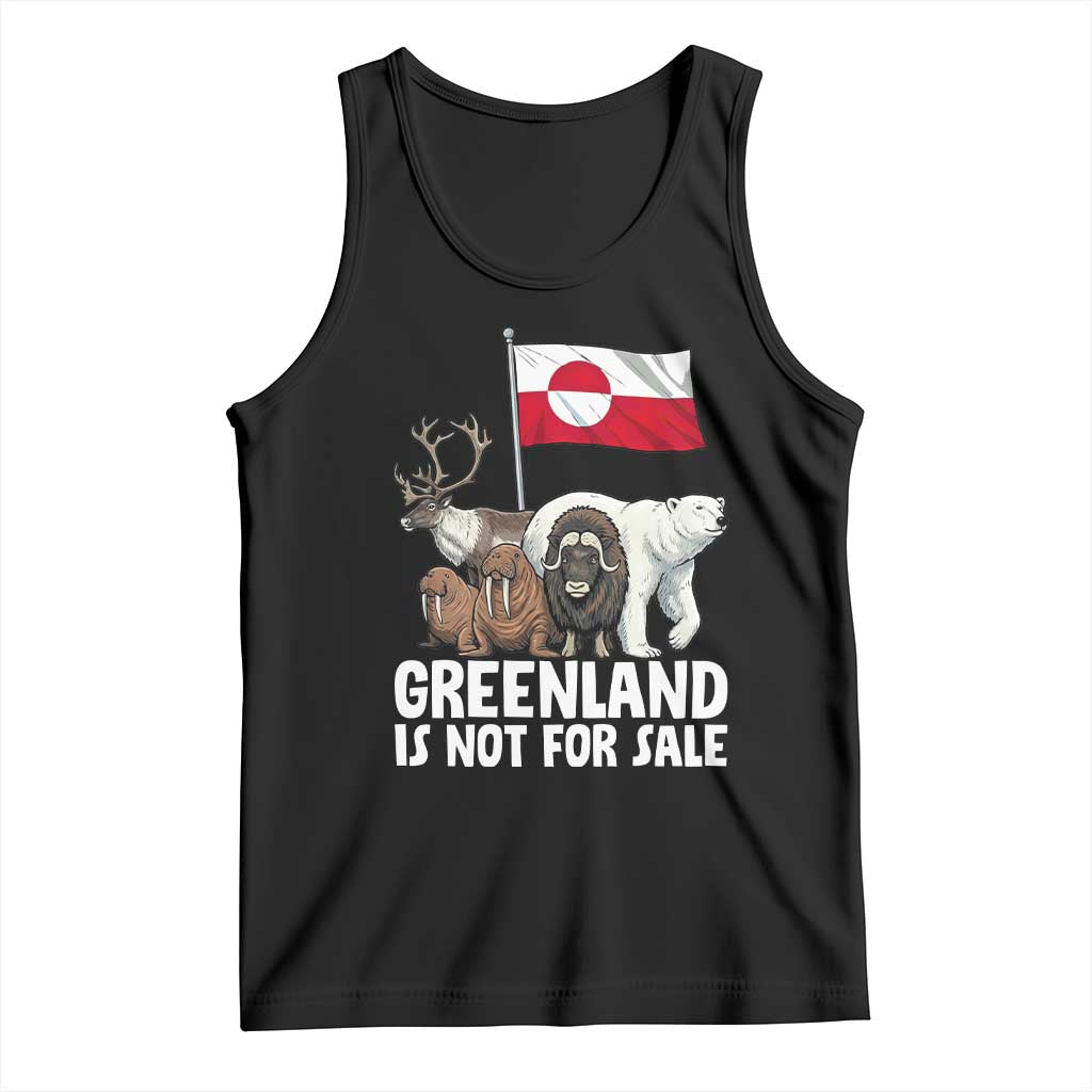 Greenland Is Not For Sale Tank Top Arctic Animal Resist Protest Greenland Flag TS02 Black Print Your Wear