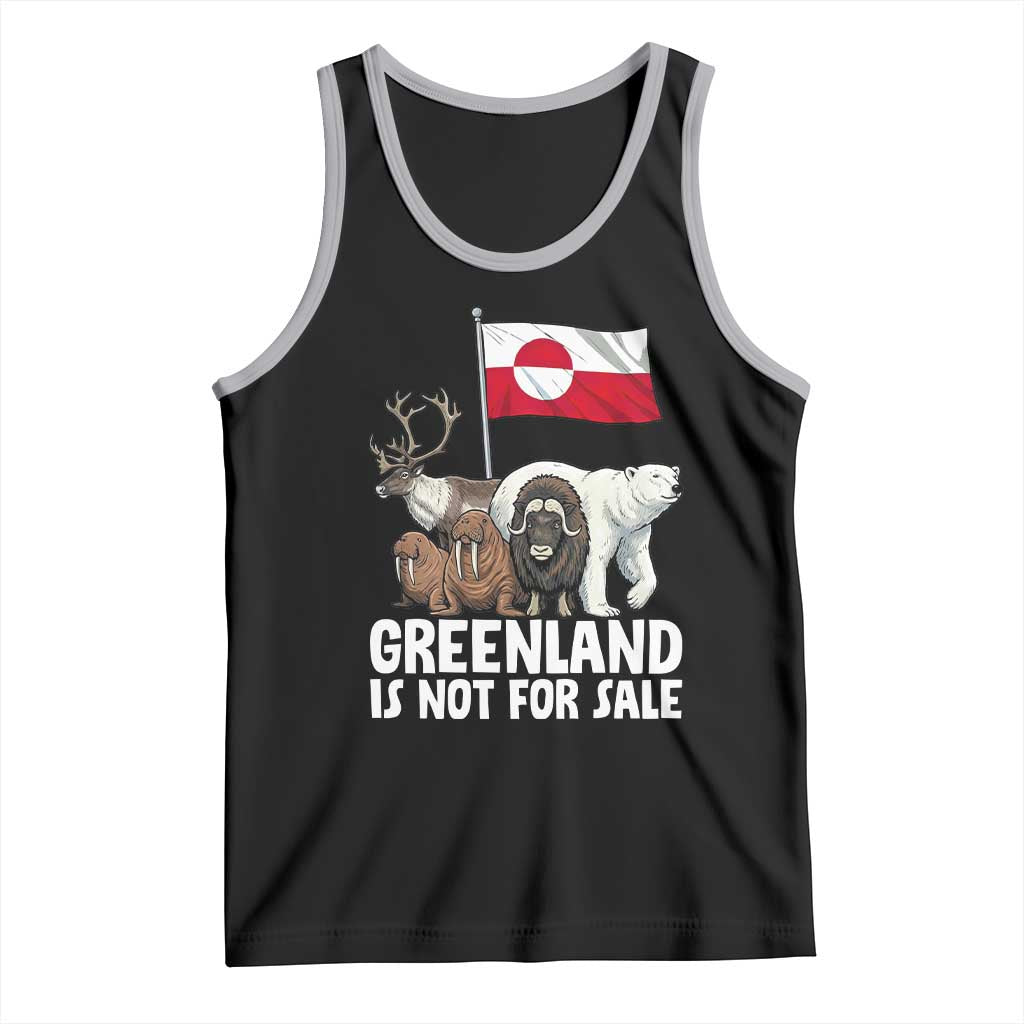 Greenland Is Not For Sale Tank Top Arctic Animal Resist Protest Greenland Flag TS02 Black Athletic Heather Print Your Wear