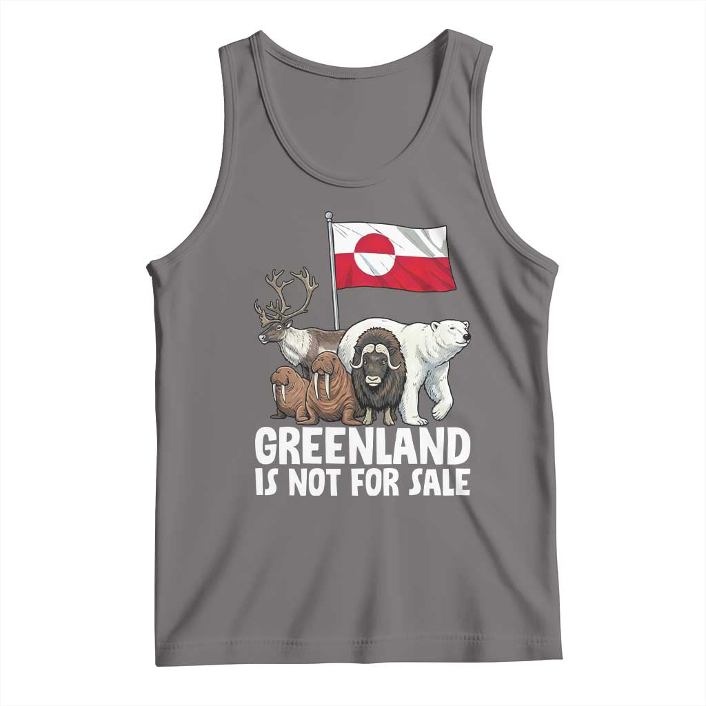 Greenland Is Not For Sale Tank Top Arctic Animal Resist Protest Greenland Flag TS02 Deep Heather Print Your Wear
