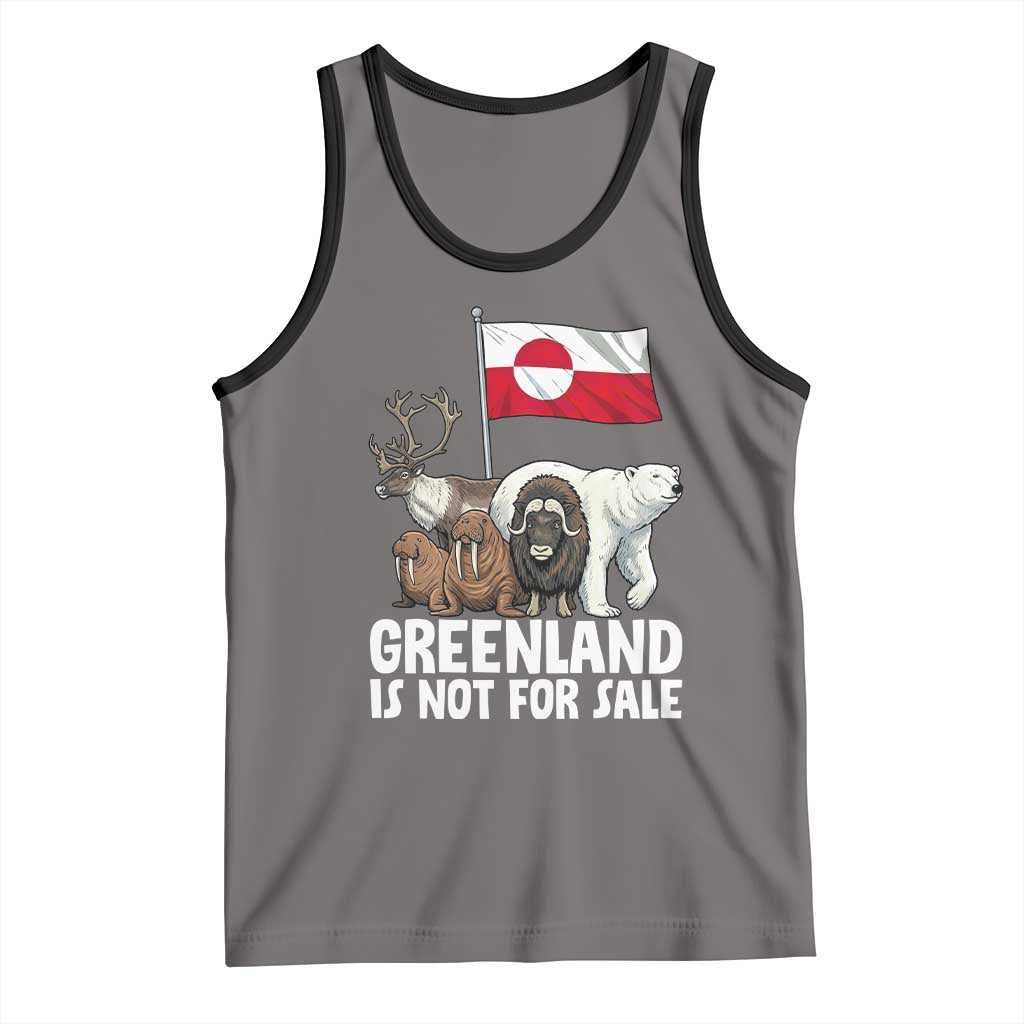 Greenland Is Not For Sale Tank Top Arctic Animal Resist Protest Greenland Flag TS02 Deep Heather Black Print Your Wear