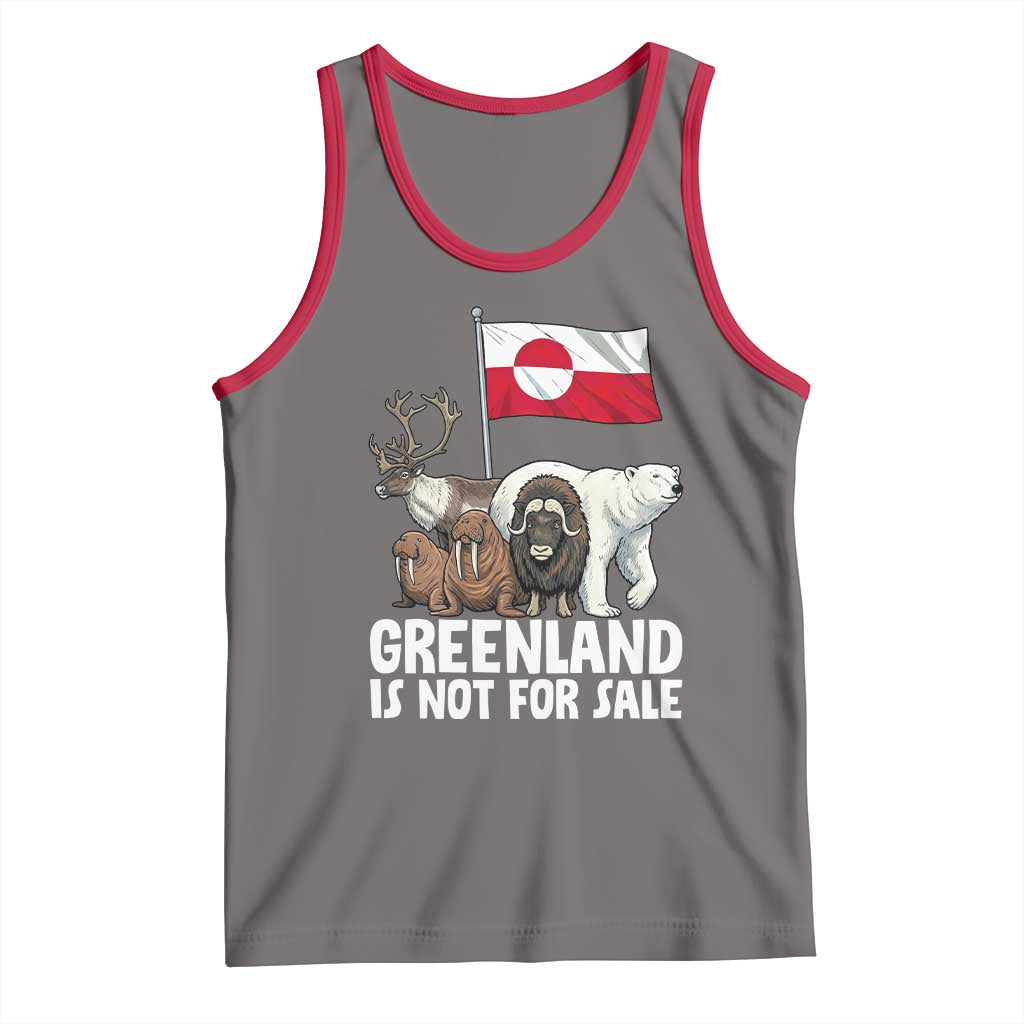 Greenland Is Not For Sale Tank Top Arctic Animal Resist Protest Greenland Flag TS02 Deep Heather Red Print Your Wear