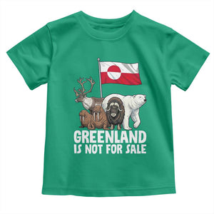 Greenland Is Not For Sale Toddler T Shirt Arctic Animal Resist Protest Greenland Flag TS02 Irish Green Print Your Wear