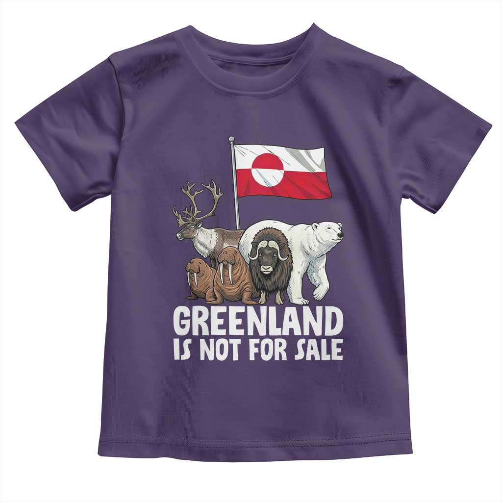 Greenland Is Not For Sale Toddler T Shirt Arctic Animal Resist Protest Greenland Flag TS02 Purple Print Your Wear