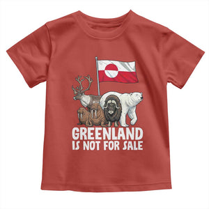 Greenland Is Not For Sale Toddler T Shirt Arctic Animal Resist Protest Greenland Flag TS02 Red Print Your Wear