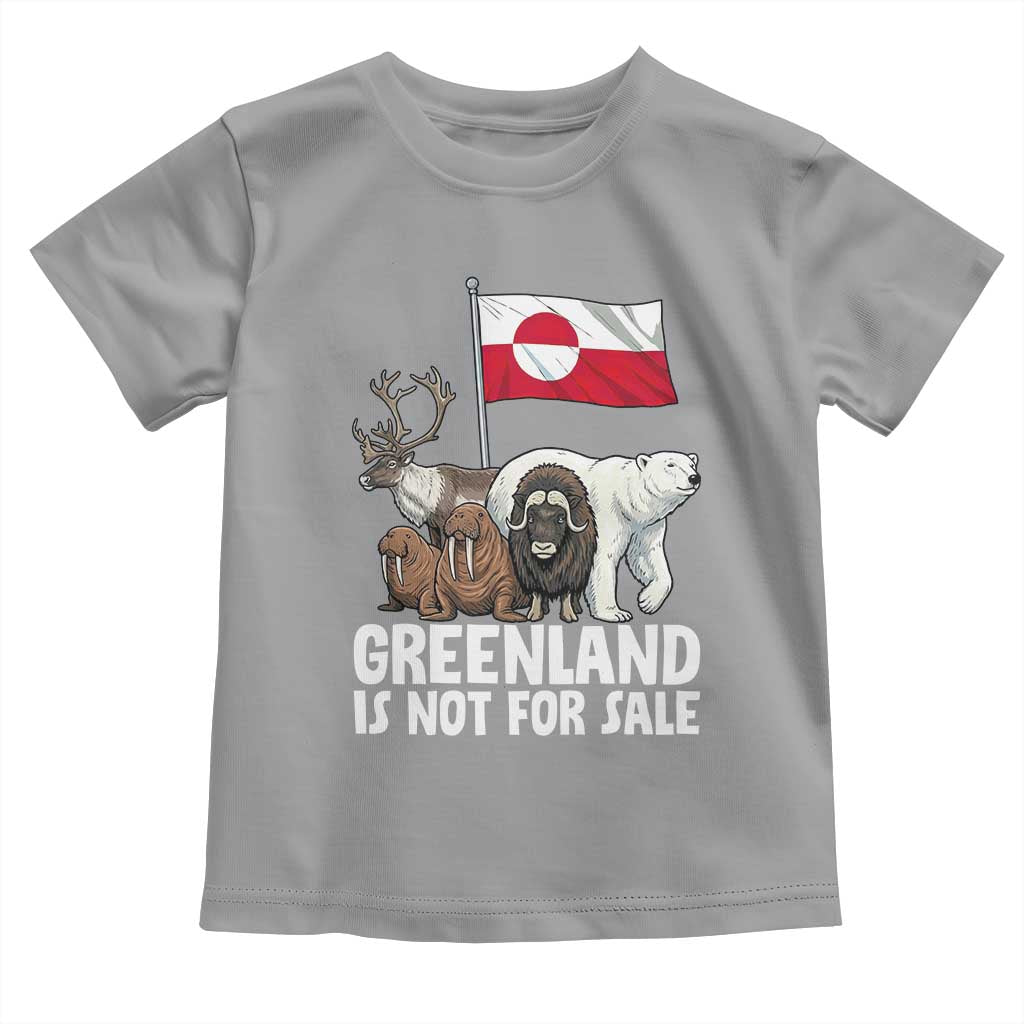 Greenland Is Not For Sale Toddler T Shirt Arctic Animal Resist Protest Greenland Flag TS02 Sport Gray Print Your Wear