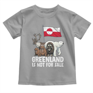 Greenland Is Not For Sale Toddler T Shirt Arctic Animal Resist Protest Greenland Flag TS02 Sport Gray Print Your Wear