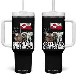 Greenland Is Not For Sale Tumbler With Handle Arctic Animal Resist Protest Greenland Flag TS02 One Size: 40 oz Black Print Your Wear