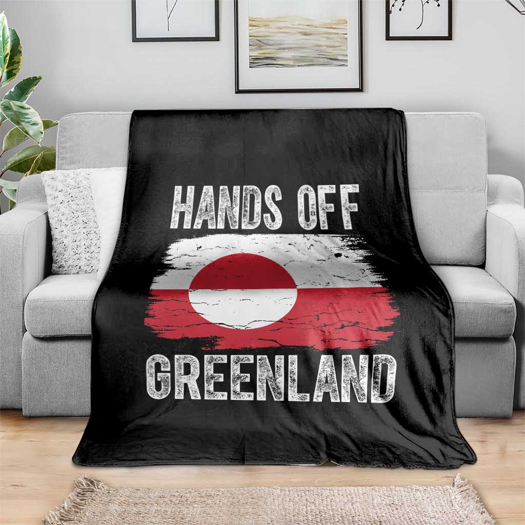 Hands Off Greenland Throw Blanket Distressed Flag Resist Political Protest TS02 Print Your Wear