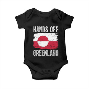Hands Off Greenland Baby Onesie Distressed Flag Resist Political Protest TS02 Black Print Your Wear