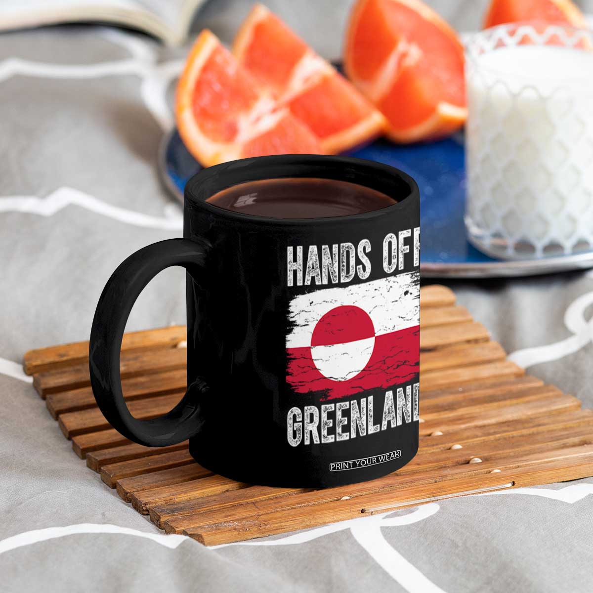 Hands Off Greenland Coffee Mug Distressed Flag Resist Political Protest TS02 Print Your Wear