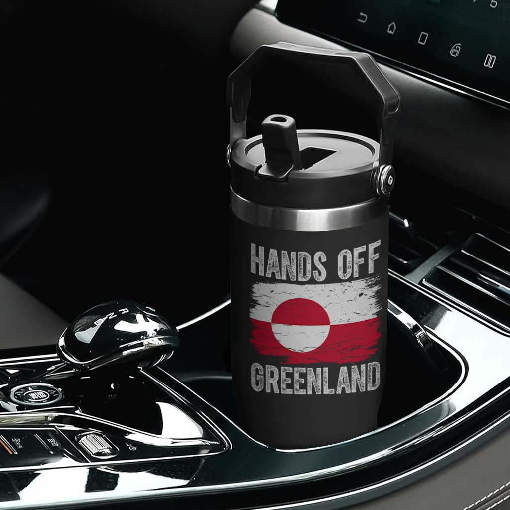 Hands Off Greenland Flip Straw Tumbler Distressed Flag Resist Political Protest TS02 Print Your Wear