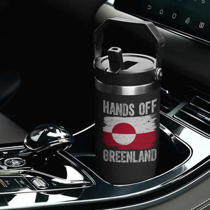 Hands Off Greenland Flip Straw Tumbler Distressed Flag Resist Political Protest TS02 Print Your Wear