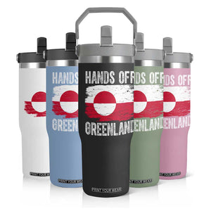 Hands Off Greenland Flip Straw Tumbler Distressed Flag Resist Political Protest TS02 Print Your Wear