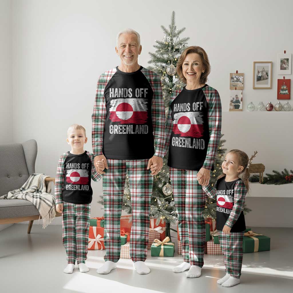 Hands Off Greenland Plaid Pajama Set Distressed Flag Resist Political Protest TS02 Christmas Plaid Print Your Wear
