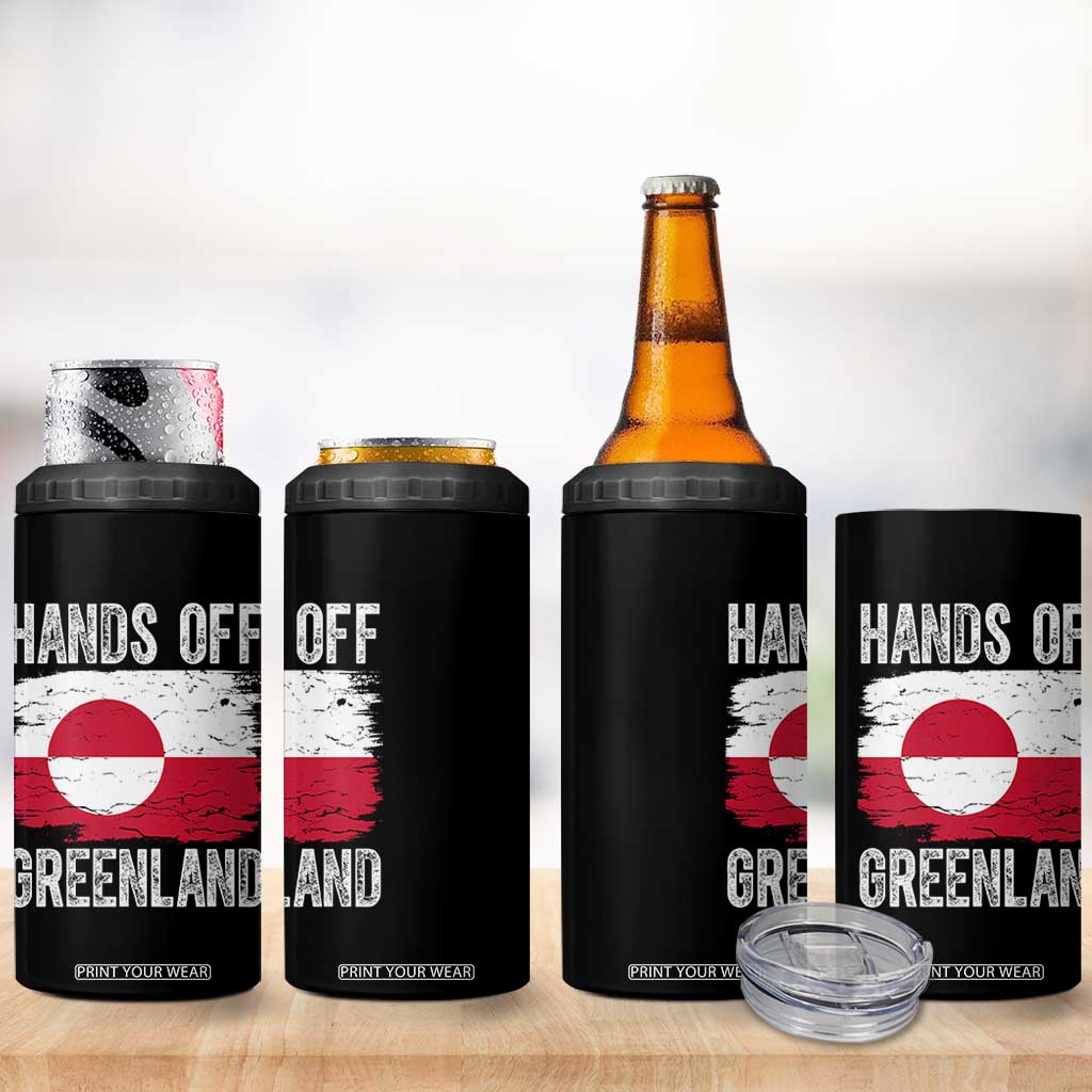 Hands Off Greenland 4 in 1 Can Cooler Tumbler Distressed Flag Resist Political Protest TS02 Print Your Wear