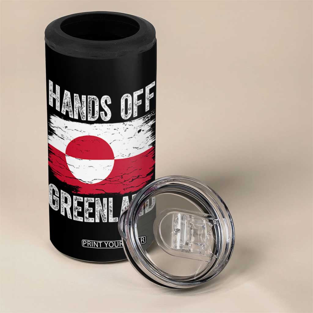 Hands Off Greenland 4 in 1 Can Cooler Tumbler Distressed Flag Resist Political Protest TS02 Print Your Wear