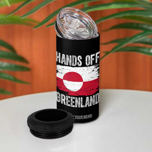 Hands Off Greenland 4 in 1 Can Cooler Tumbler Distressed Flag Resist Political Protest TS02 Print Your Wear