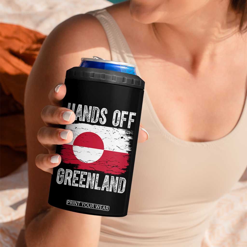 Hands Off Greenland 4 in 1 Can Cooler Tumbler Distressed Flag Resist Political Protest TS02 Print Your Wear