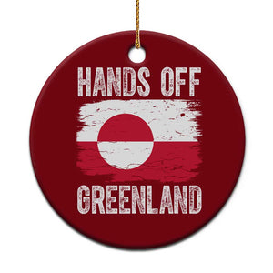 Hands Off Greenland Ceramic Ornament Distressed Flag Resist Political Protest TS02 1pc Red Print Your Wear