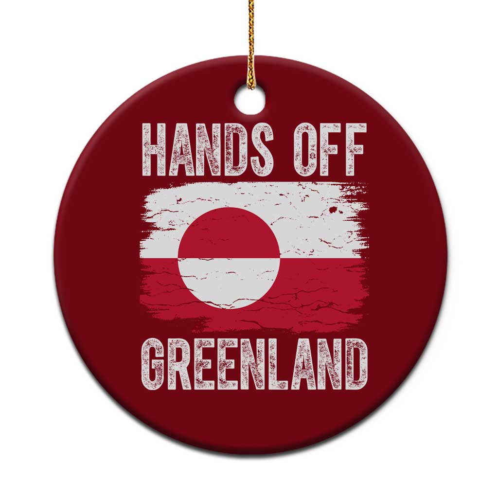 Hands Off Greenland Ceramic Ornament Distressed Flag Resist Political Protest TS02 1pc Red Print Your Wear