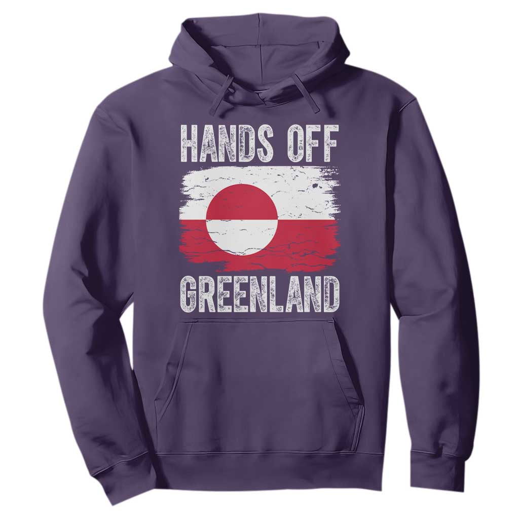 Hands Off Greenland Hoodie Distressed Flag Resist Political Protest TS02 Purple Print Your Wear