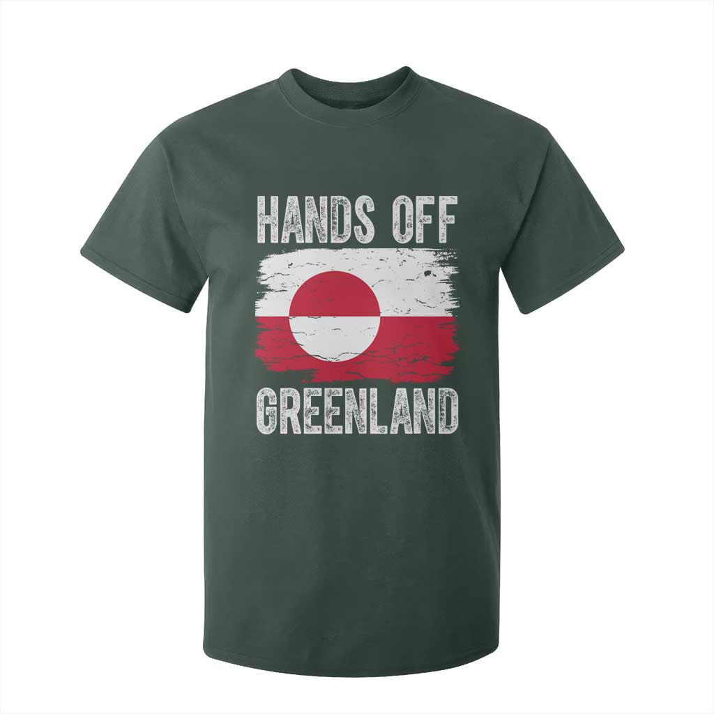 Hands Off Greenland T Shirt For Kid Distressed Flag Resist Political Protest TS02 Dark Forest Green Print Your Wear