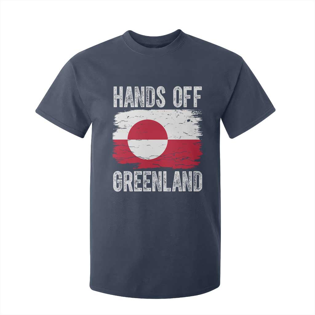 Hands Off Greenland T Shirt For Kid Distressed Flag Resist Political Protest TS02 Navy Print Your Wear