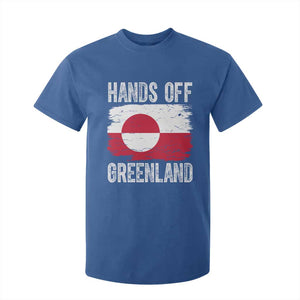 Hands Off Greenland T Shirt For Kid Distressed Flag Resist Political Protest TS02 Royal Blue Print Your Wear