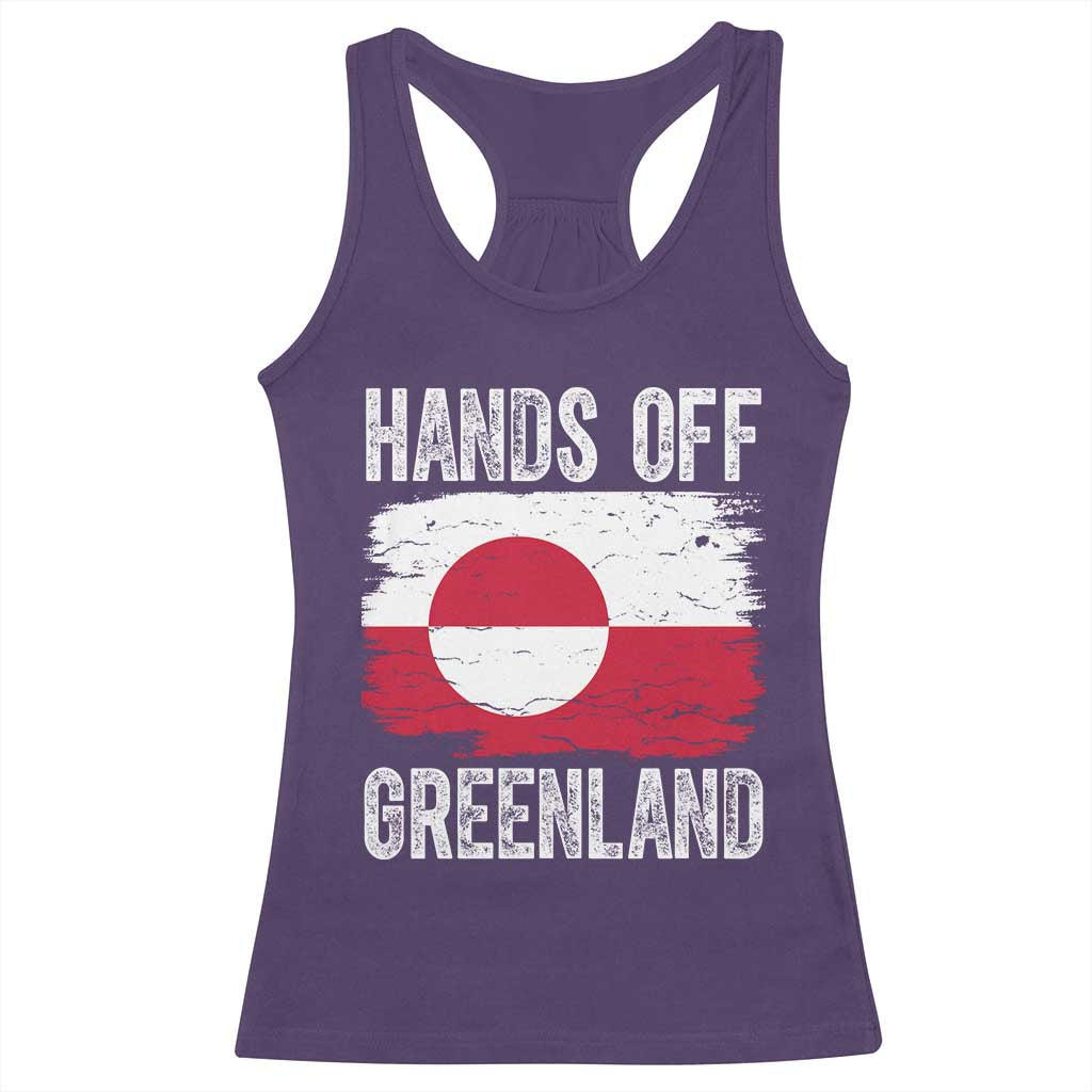 Hands Off Greenland Racerback Tank Top Distressed Flag Resist Political Protest TS02 Purple Print Your Wear