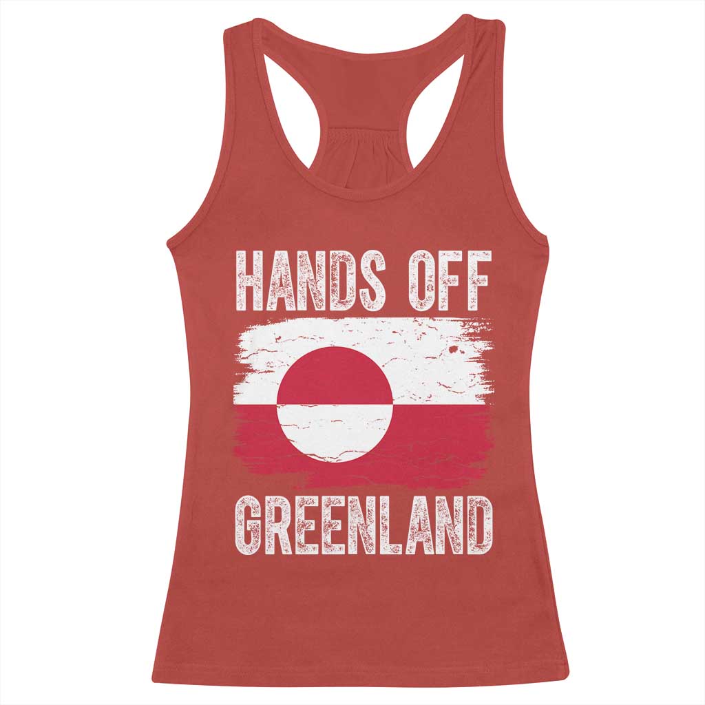 Hands Off Greenland Racerback Tank Top Distressed Flag Resist Political Protest TS02 Red Print Your Wear
