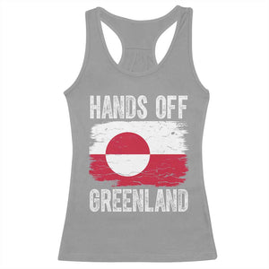 Hands Off Greenland Racerback Tank Top Distressed Flag Resist Political Protest TS02 Sport Gray Print Your Wear