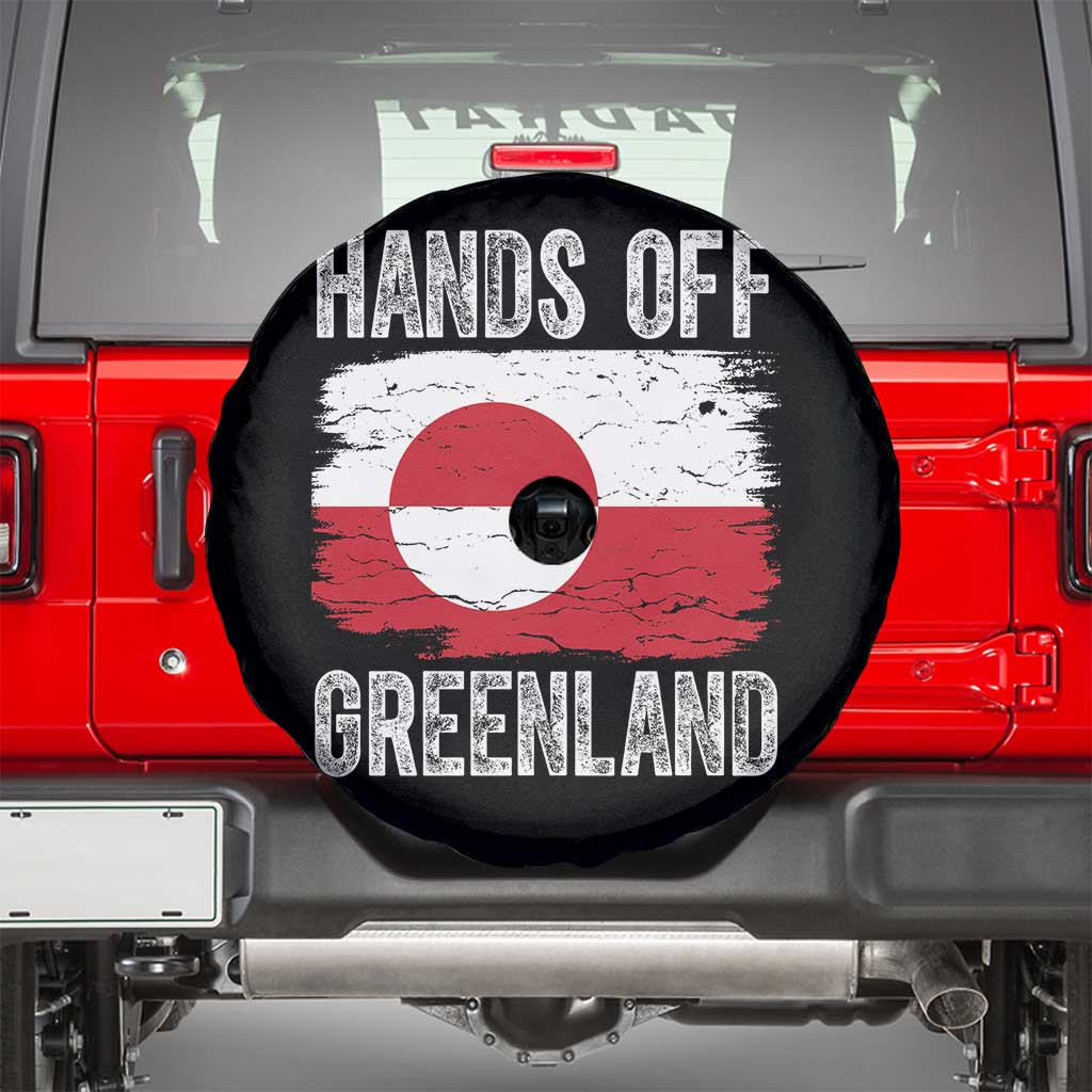 Hands Off Greenland Spare Tire Cover Distressed Flag Resist Political Protest TS02 Black Print Your Wear