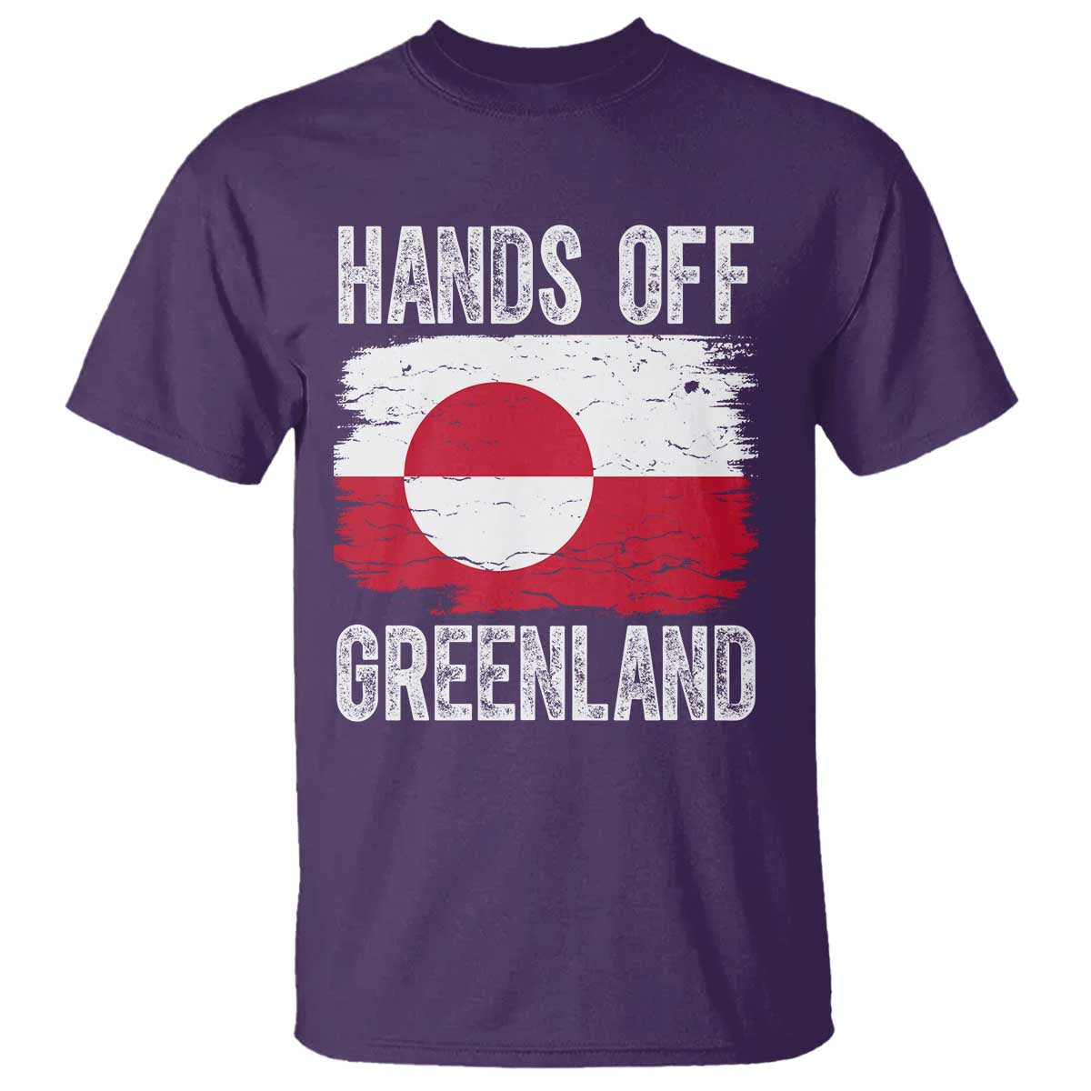 Hands Off Greenland T Shirt Distressed Flag Resist Political Protest TS02 Purple Print Your Wear