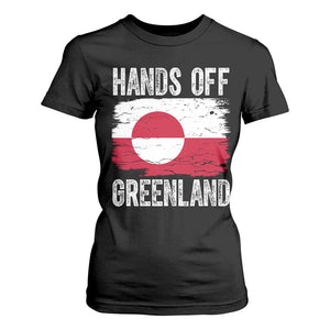 Hands Off Greenland T Shirt For Women Distressed Flag Resist Political Protest TS02 Black Print Your Wear