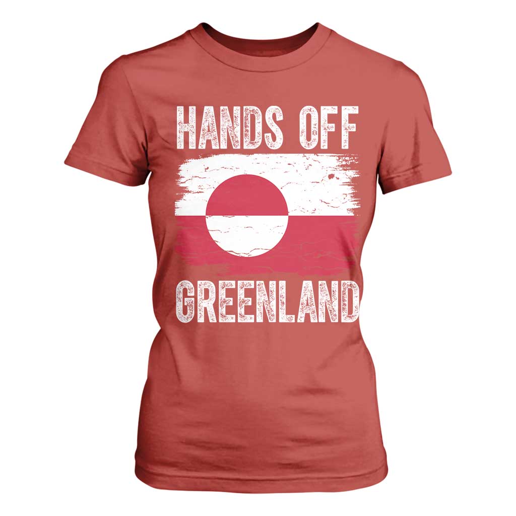 Hands Off Greenland T Shirt For Women Distressed Flag Resist Political Protest TS02 Red Print Your Wear
