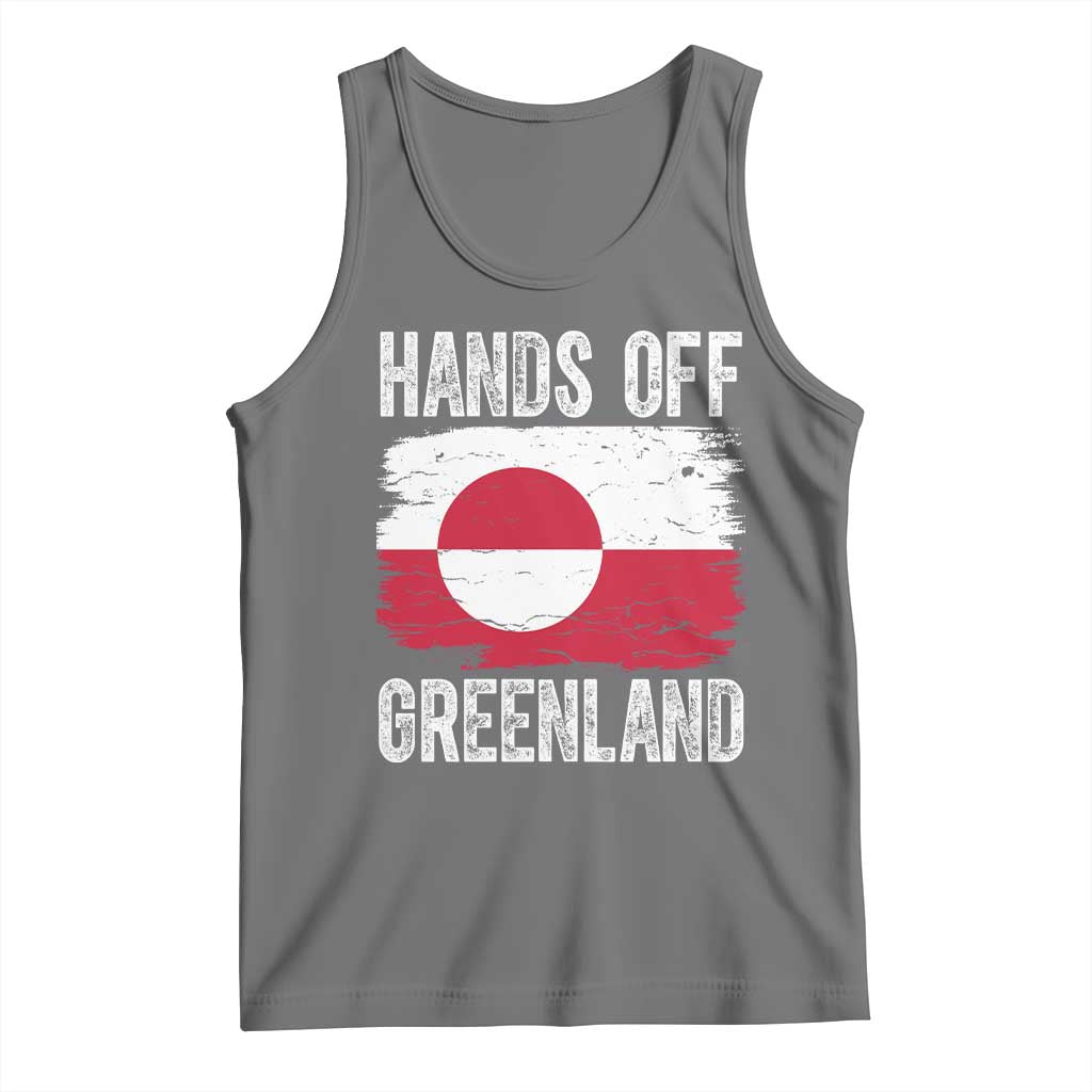 Hands Off Greenland Tank Top Distressed Flag Resist Political Protest TS02 Black Heather Print Your Wear