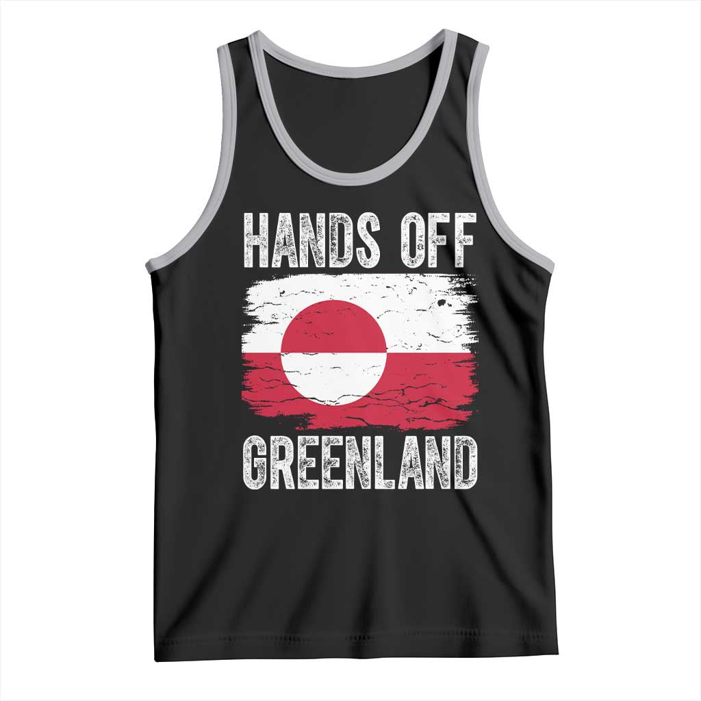 Hands Off Greenland Tank Top Distressed Flag Resist Political Protest TS02 Black Athletic Heather Print Your Wear