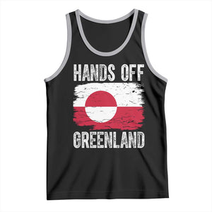 Hands Off Greenland Tank Top Distressed Flag Resist Political Protest TS02 Black Athletic Heather Print Your Wear