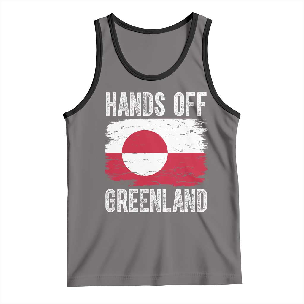 Hands Off Greenland Tank Top Distressed Flag Resist Political Protest TS02 Deep Heather Black Print Your Wear