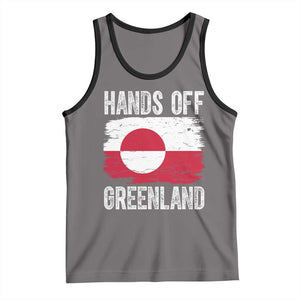 Hands Off Greenland Tank Top Distressed Flag Resist Political Protest TS02 Deep Heather Black Print Your Wear