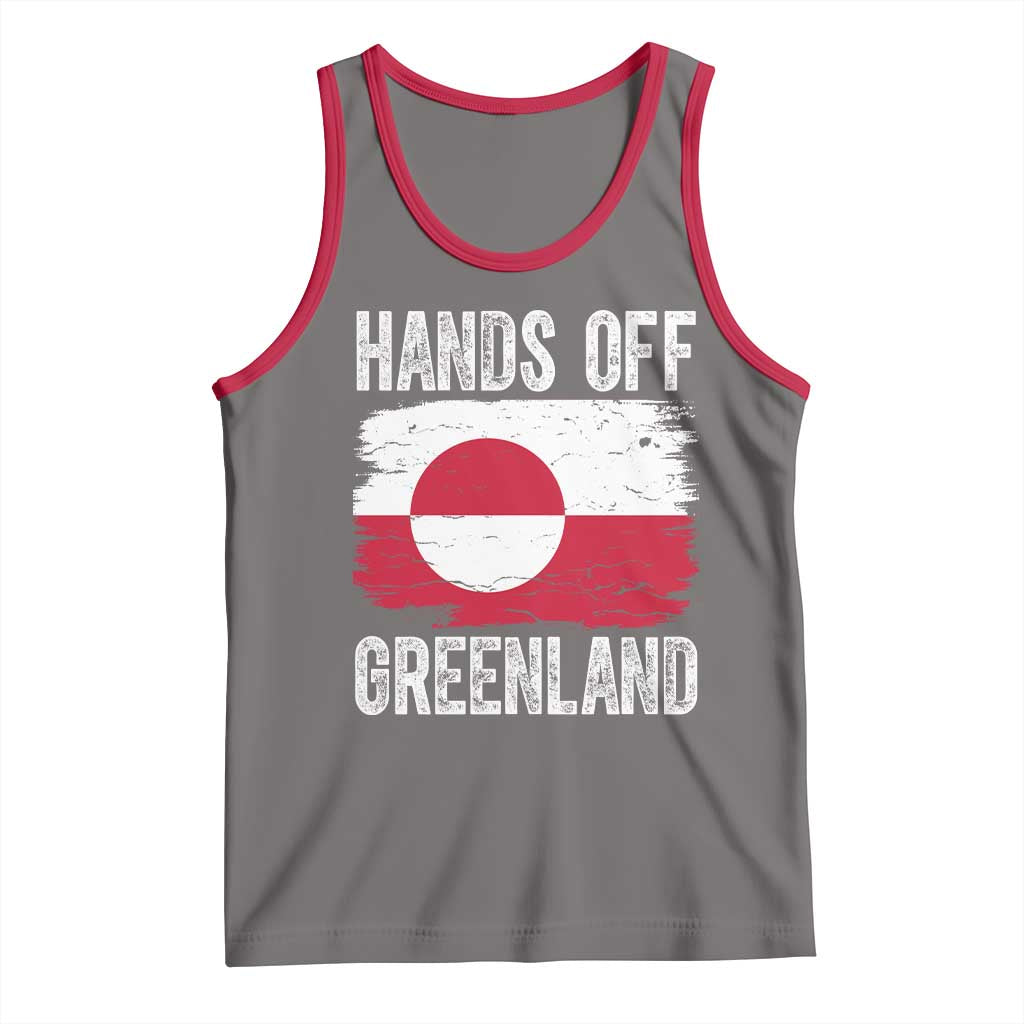 Hands Off Greenland Tank Top Distressed Flag Resist Political Protest TS02 Deep Heather Red Print Your Wear